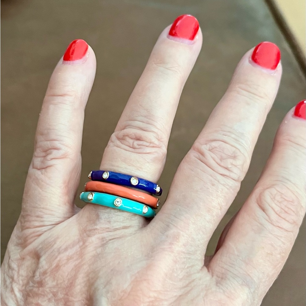 Enamel stack bands with crystals - Picture 2 of 9